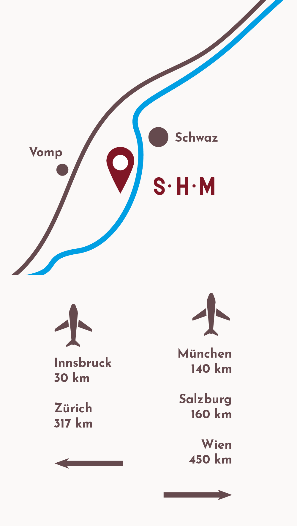 Anfahrt Schlosshotel Mitterhart Lage Vomp Schwaz